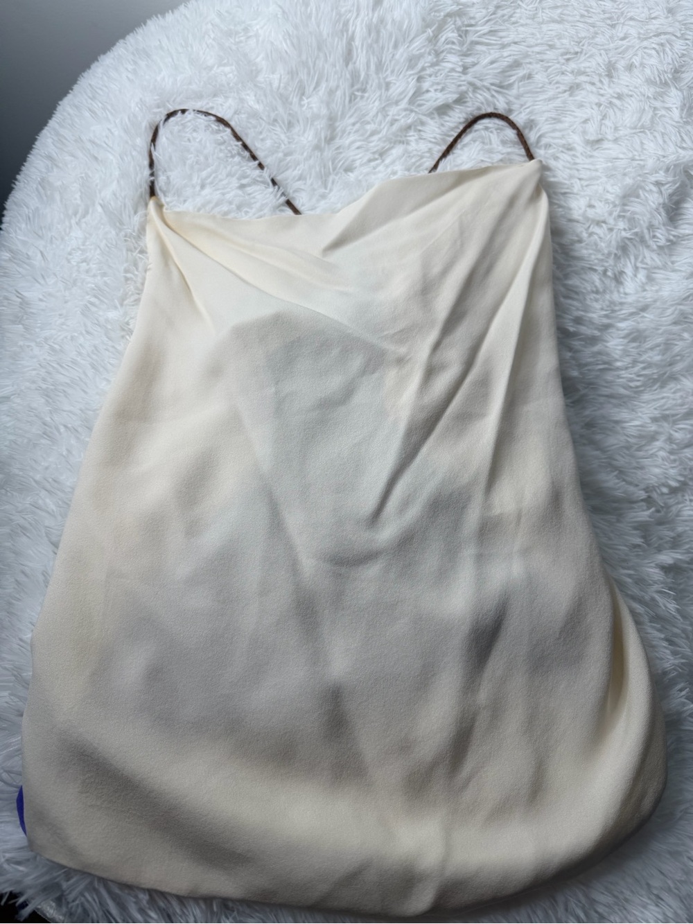 Yigal Azrouel Cream Slip Cami with Braided Straps